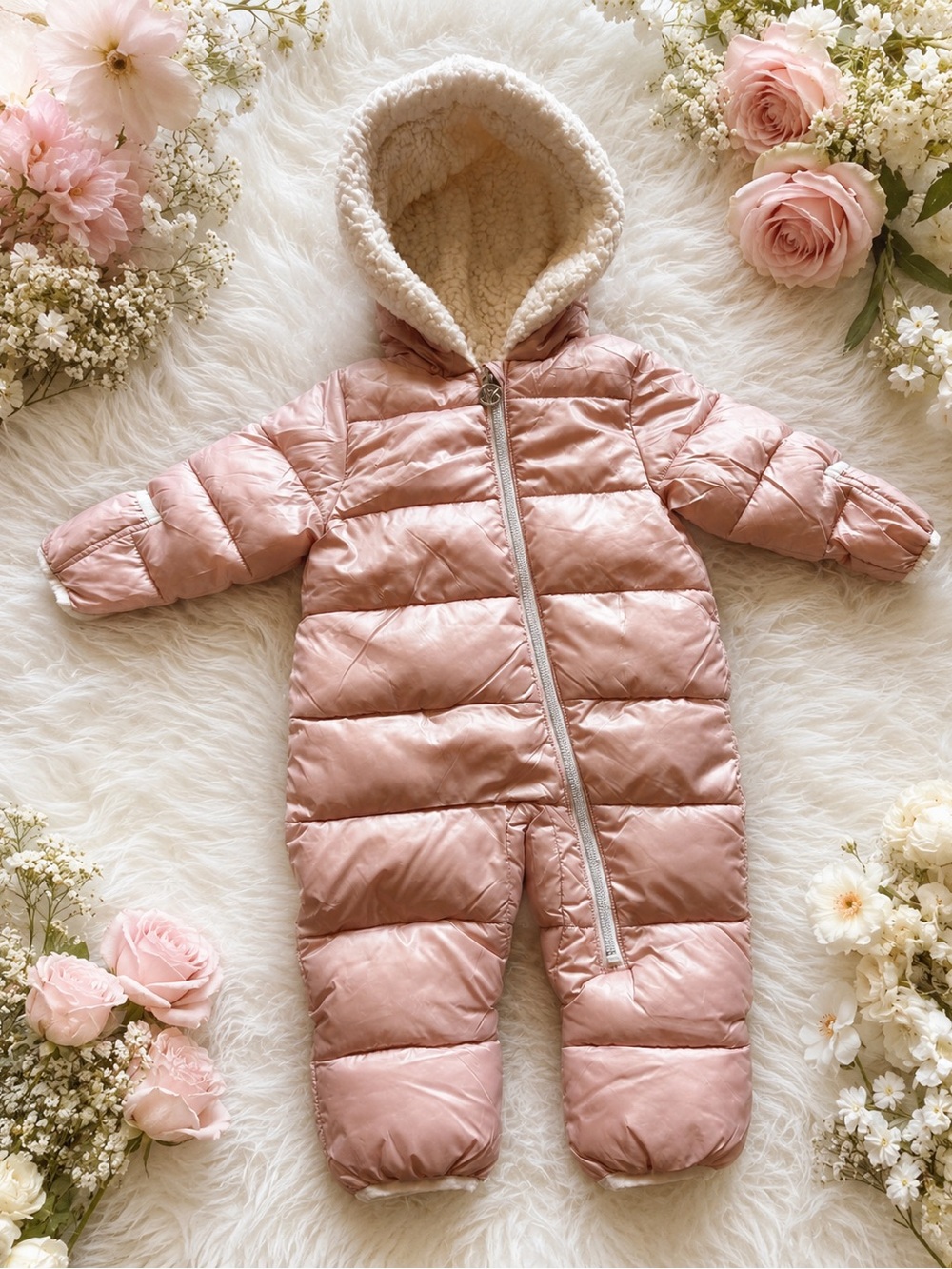 Michael Kors kid’s blush pink snow suit
